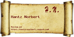 Hantz Norbert névjegykártya